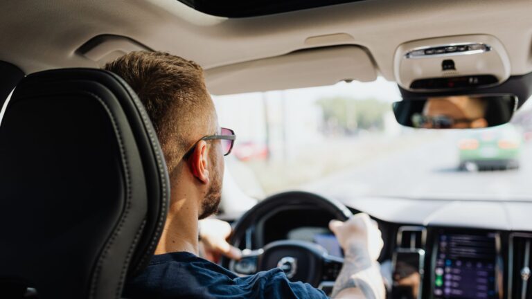 Driver at the wheel of a car